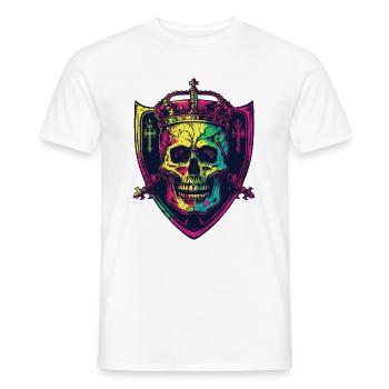 König Skull Krone Wappen - Männer T-Shirt - Weiß - Vorne - AI Model Male 178 dark (178cm)