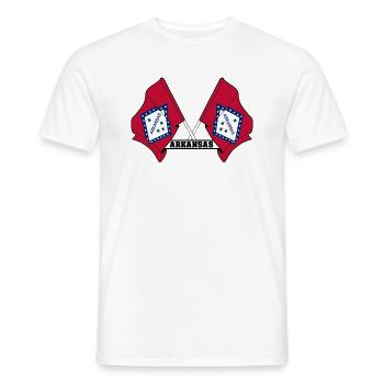 Two flags text 'ARKANSAS' - Men's T-Shirt - white - Front - AI Model Male 178 dark (178cm)