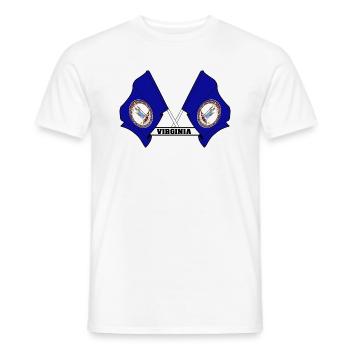 Deux drapeaux texte VIRGINIA - T-shirt homme - blanc - Devant - AI Model Male 178 dark (178cm)