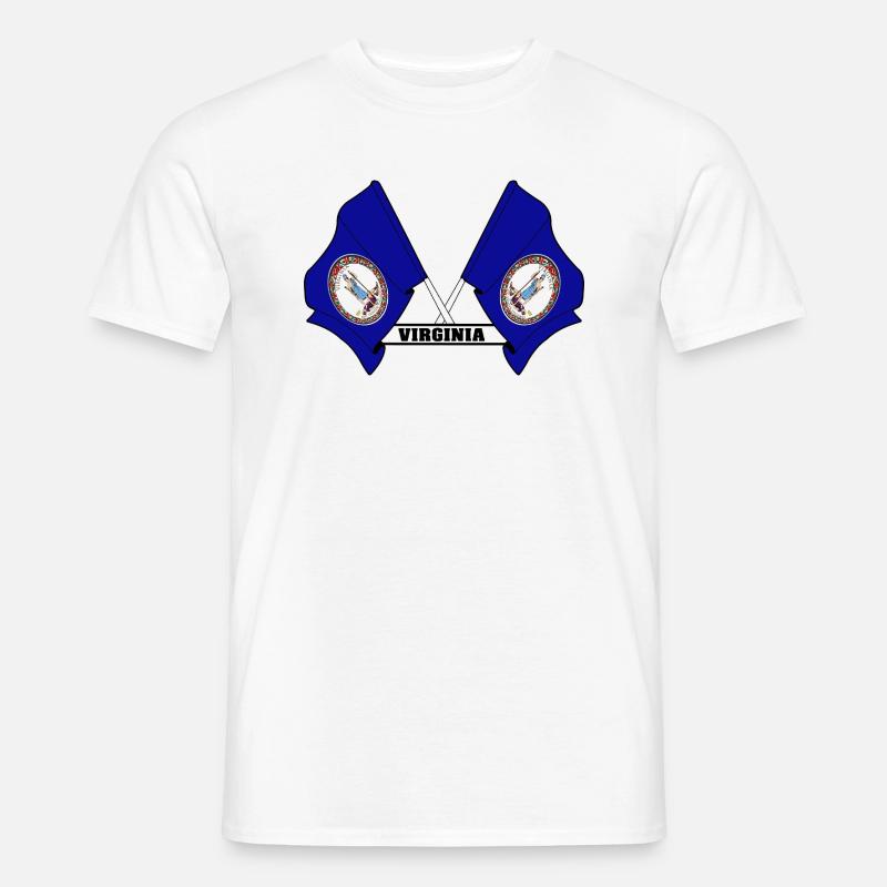 Deux drapeaux texte VIRGINIA - T-shirt homme - blanc