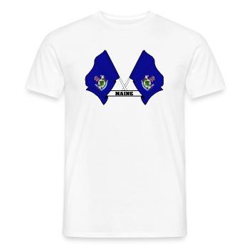 wee flags text MAINE - Men's T-Shirt - white - Front - AI Model Male 178 dark (178cm)