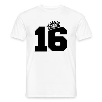 16 king - Männer T-Shirt - Weiß - Vorne - AI Model Male 178 dark (178cm)