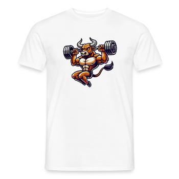 stier bodybuilder comic - Männer T-Shirt - Weiß - Vorne - AI Model Male 178 dark (178cm)
