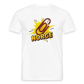 Norway paperclip - Men's T-Shirt - white - Front - AI Model Male 178 dark (178cm)