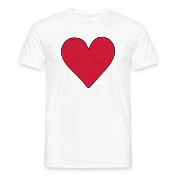 red heart - Men's T-Shirt - white - Front - AI Model Male 178 dark (178cm)
