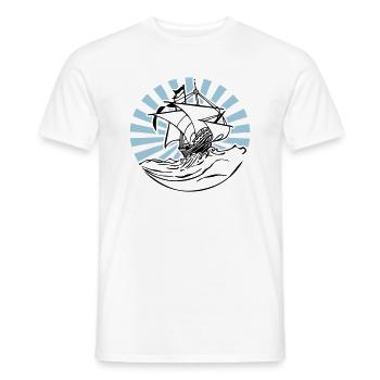 Schiff 2C Farbwechsel - Männer T-Shirt - Weiß - Vorne - AI Model Male 178 dark (178cm)