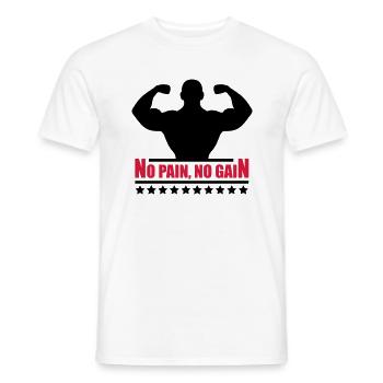 pain_gain_c2 - T-shirt homme - blanc - Devant - AI Model Male 178 dark (178cm)