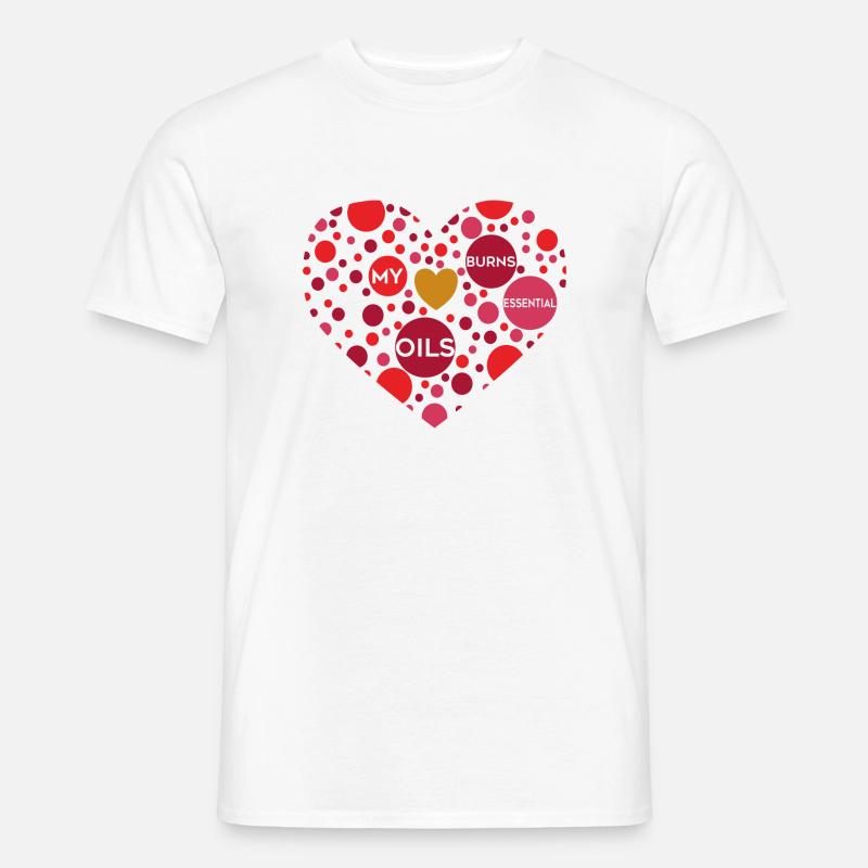 my heart burns essential oils - Männer T-Shirt - Weiß