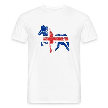 Icelandic Horse: Islandpferd Pferd Pony Merch - Männer T-Shirt - Weiß - Vorne - AI Model Male 178 dark (178cm)