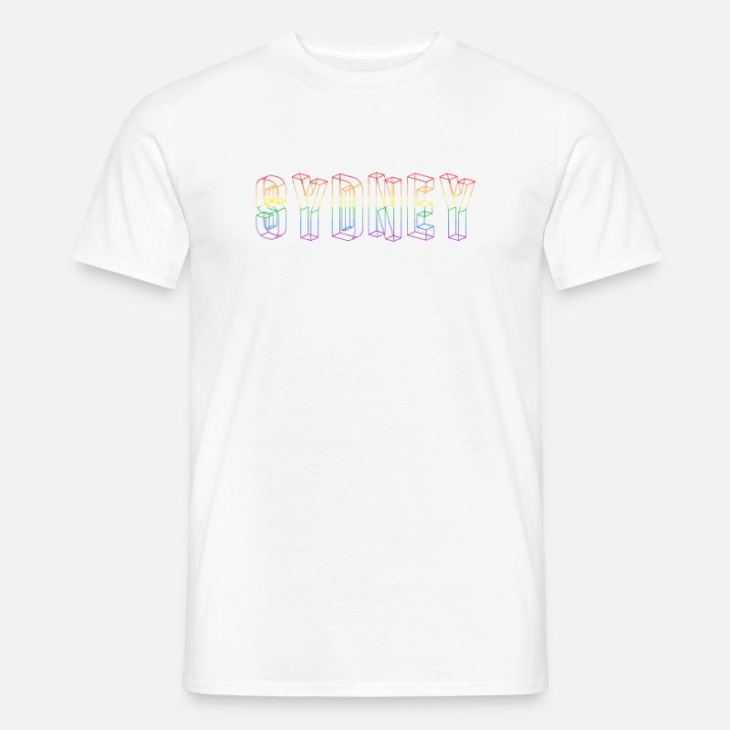 Sydney Pride Regenbogenflagge 3D - Männer T-Shirt - Weiß