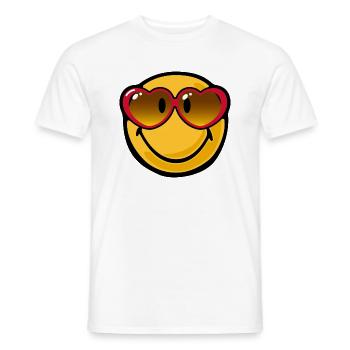 Smiley heart glasses - Men's T-Shirt - white - Front - AI Model Male 178 dark (178cm)