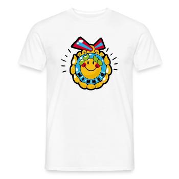 Smiley Winning Medal - Männer T-Shirt - Weiß - Vorne - AI Model Male 178 dark (178cm)