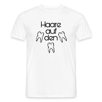 Hair on the teeth - Men's T-Shirt - white - Front - AI Model Male 178 dark (178cm)