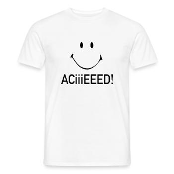 ACiiiEEED! Acid House Music - Men's T-Shirt - white - Front - AI Model Male 178 dark (178cm)