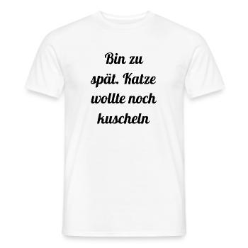 katze - Katze wollte kuscheln - Männer T-Shirt - Weiß - Vorne - AI Model Male 178 dark (178cm)
