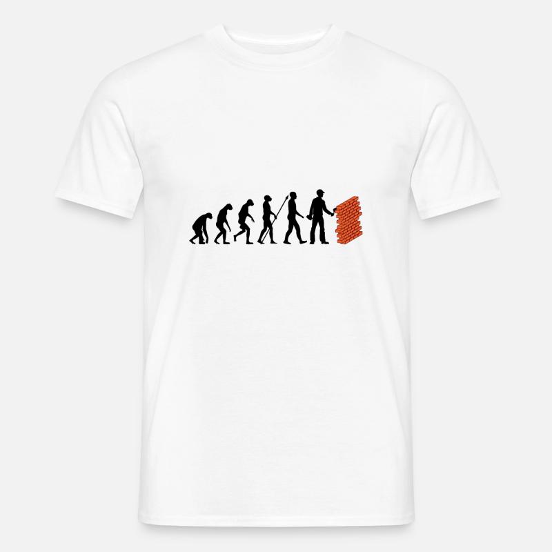 Maurer Evolution - Männer T-Shirt - Weiß