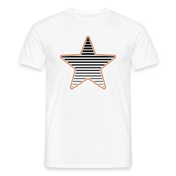 Étoile effilée avec cadre - T-shirt homme - blanc - Devant - AI Model Male 178 dark (178cm)