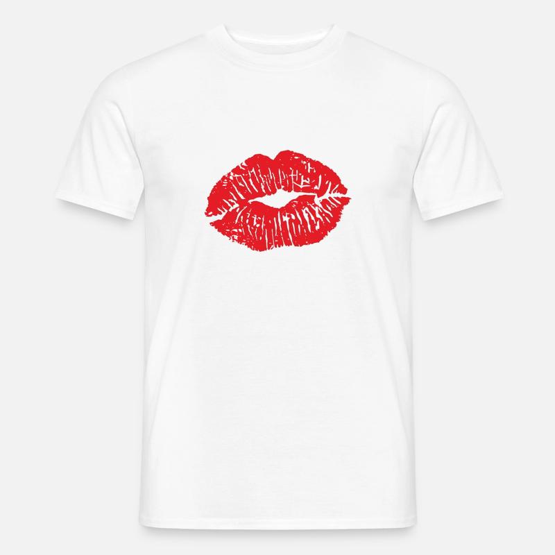 Baiser la bouche - baiser - baiser - baiser - T-shirt homme - blanc