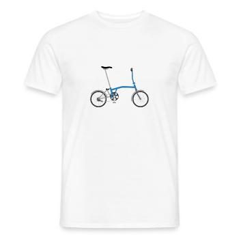 Roue pliante Vélo de voyage Angleterre - T-shirt homme - blanc - Devant - AI Model Male 178 dark (178cm)