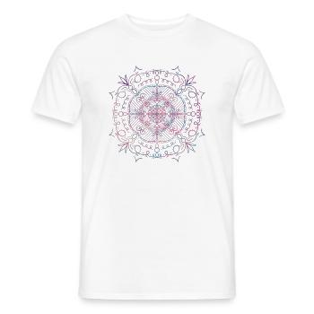 Bunte Blumen & Herzen Mandala - Männer T-Shirt - Weiß - Vorne - AI Model Male 178 dark (178cm)