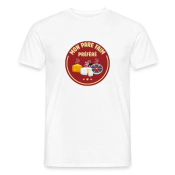 MON PARE FAIM PRÉFÉRÉ ! Fromages - T-shirt homme - blanc - Devant - AI Model Male 178 dark (178cm)