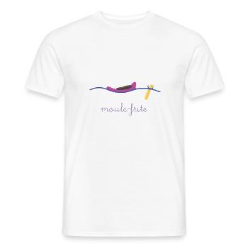Moule-Frite à l'océan - T-shirt homme - blanc - Devant - AI Model Male 178 dark (178cm)
