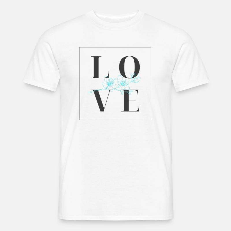 LIEBE BLUMEN - Männer T-Shirt - Weiß