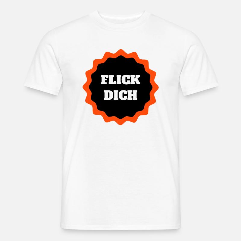 Flick Dich! Fahrrad Flicken Spruch - Männer T-Shirt - Weiß