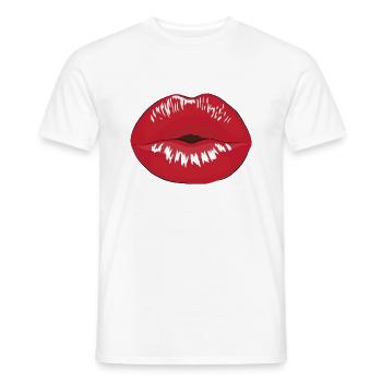 Kiss - Men's T-Shirt - white - Front - AI Model Male 178 dark (178cm)