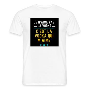 Je n aime pas la vodka c est la vodka qui m'aime - T-shirt homme - blanc - Devant - AI Model Male 178 dark (178cm)