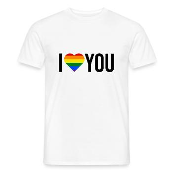 je t'aime LGBT - T-shirt homme - blanc - Devant - AI Model Male 178 dark (178cm)