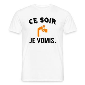 ce soir je vomis - T-shirt homme - blanc - Devant - AI Model Male 178 dark (178cm)