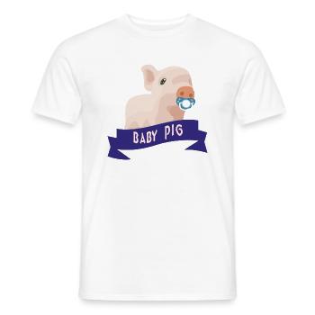 Bébé garçon cochon - T-shirt homme - blanc - Devant - AI Model Male 178 dark (178cm)