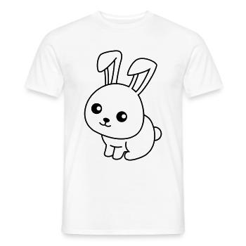 Rabbit Comic Animal - Men's T-Shirt - white - Front - AI Model Male 178 dark (178cm)