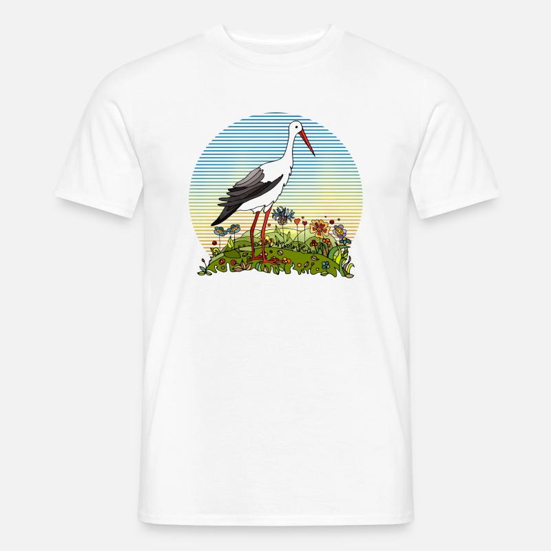 Storchenvogel - Männer T-Shirt - Weiß