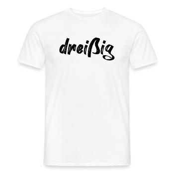 dreißig 30 Schriftzug - Männer T-Shirt - Weiß - Vorne - AI Model Male 178 dark (178cm)