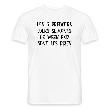 les premiers jours suivants le week-end - T-shirt homme - blanc - Devant - AI Model Male 178 dark (178cm)