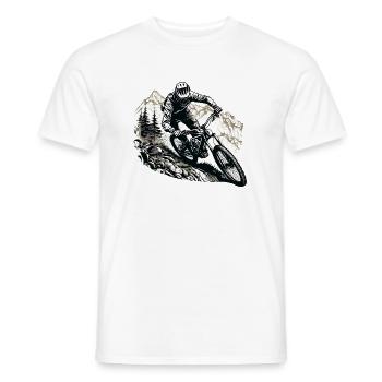 VTT Descente - T-shirt homme - blanc - Devant - AI Model Male 178 dark (178cm)