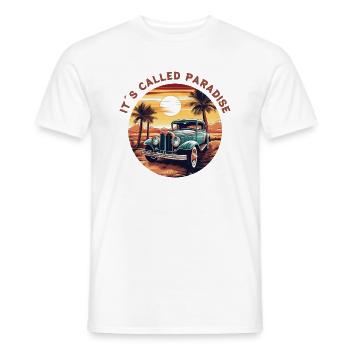 On l’appelle le paradis - T-shirt homme - blanc - Devant - AI Model Male 178 dark (178cm)