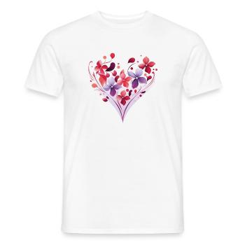 Floral Heart - Men's T-Shirt - white - Front - AI Model Male 178 dark (178cm)