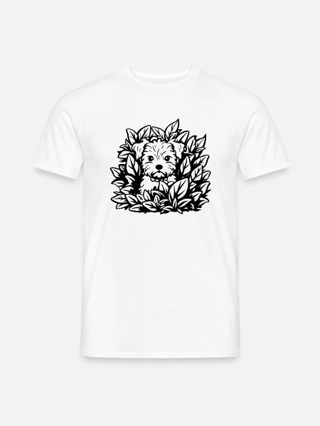Cute Dog Hides - Men's T-Shirt - white