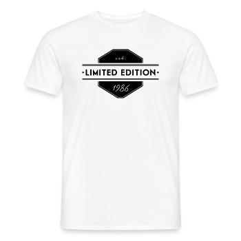 LIMITED EDITION_1986 - Men's T-Shirt - white - Front - AI Model Male 178 dark (178cm)
