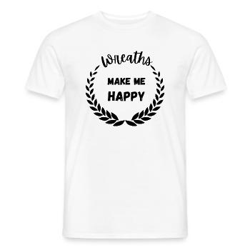 Wreaths Make Me Happy - Men's T-Shirt - white - Front - AI Model Male 178 dark (178cm)