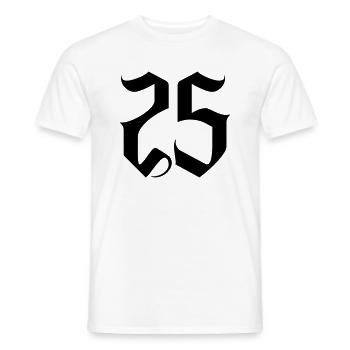 25 - Men's T-Shirt - white - Front - AI Model Male 178 dark (178cm)
