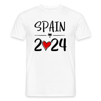 Espagne coeur 2024 - T-shirt homme - blanc - Devant - AI Model Male 178 dark (178cm)