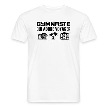 Voyageurs & Gymnastes : Passion & Découverte - T-shirt homme - blanc - Devant - AI Model Male 178 dark (178cm)
