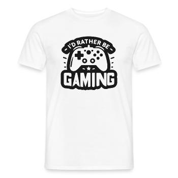I’d Rather Be Gaming - Men's T-Shirt - white - Front - AI Model Male 178 dark (178cm)