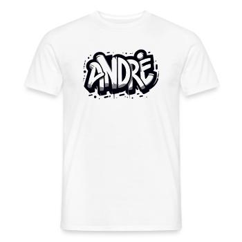 André Nom Prénom Graffiti - T-shirt homme - blanc - Devant - AI Model Male 178 dark (178cm)