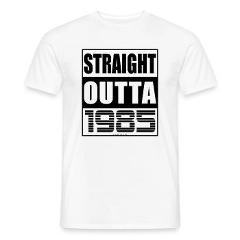 Straight Outta 1985 Birthday 1985 Born 1985 - Men's T-Shirt - white - Front - AI Model Male 178 dark (178cm)