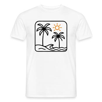 Palmiers de mer d’été de l’île - T-shirt homme - blanc - Devant - AI Model Male 178 dark (178cm)